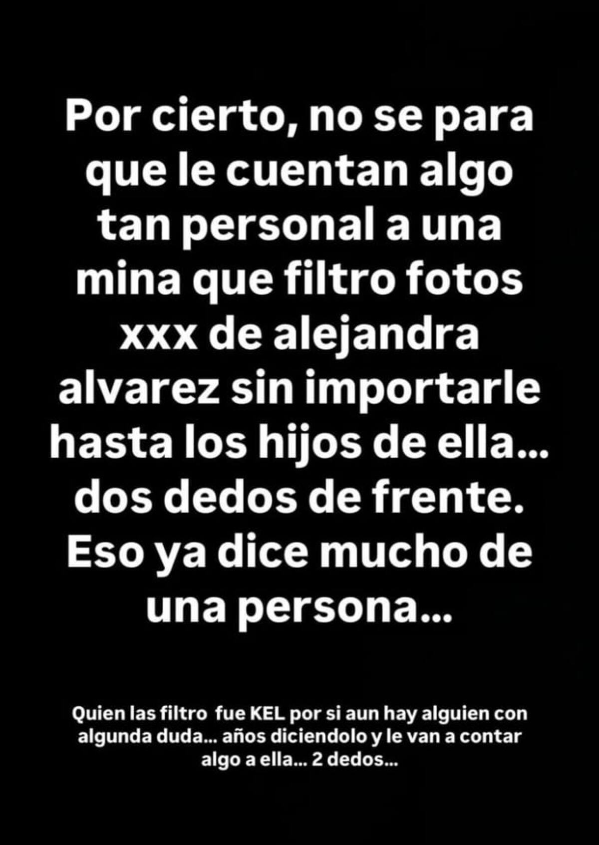 El mensaje lo compartió en historias.