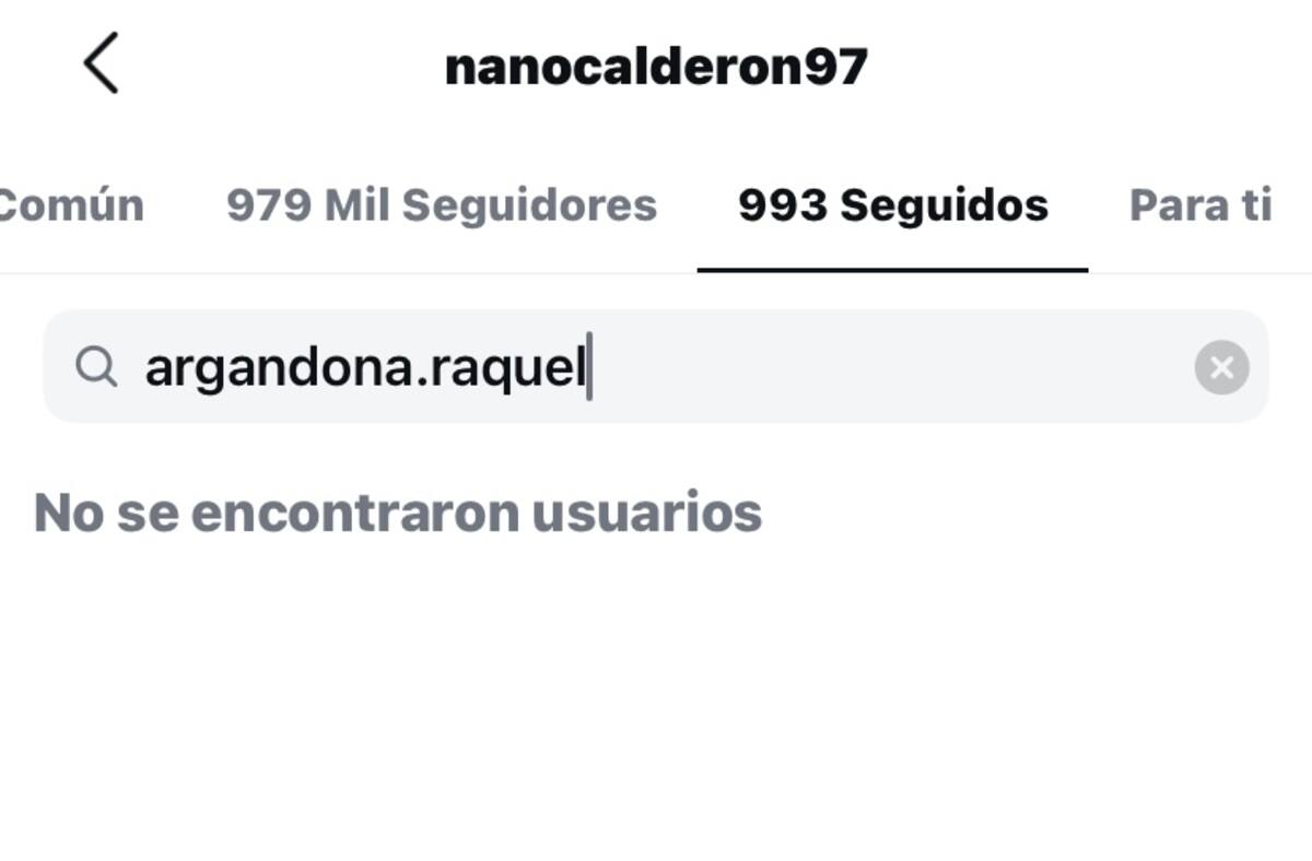 dejó de seguir a Raquel Argandoña.