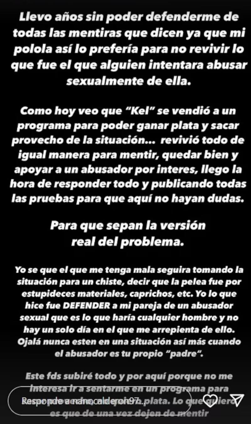 Historia desmintiendo a su hermana, Kel.