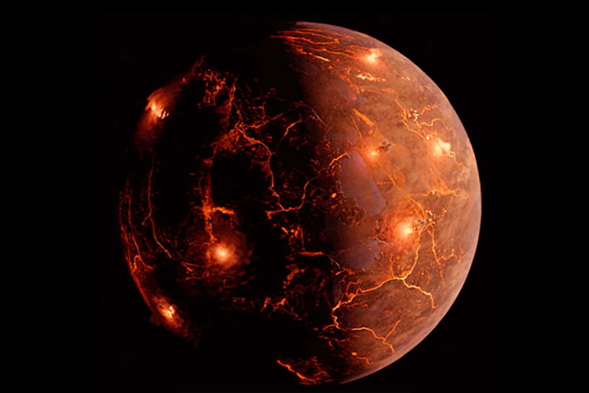 Revelan evidencia de la existencia de una luna volcánica a 635 años luz de distancia.
