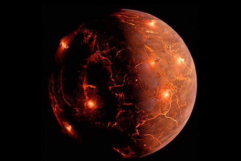 Revelan evidencia de la existencia de una luna volcánica a 635 años luz de distancia.