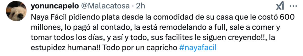 La infuencer se llenó de críticas.