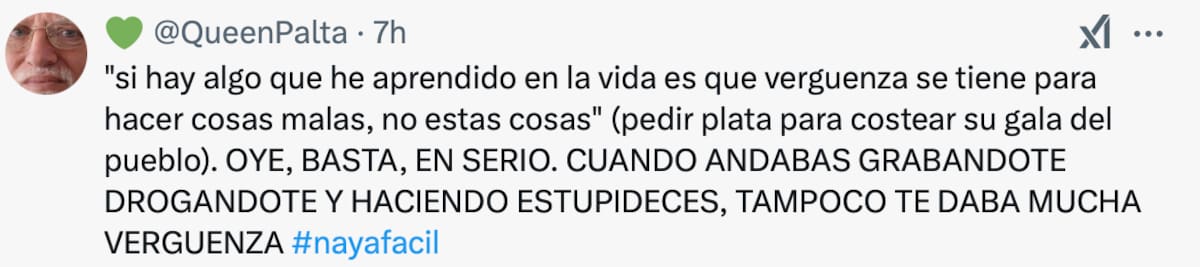 La infuencer se llenó de críticas.