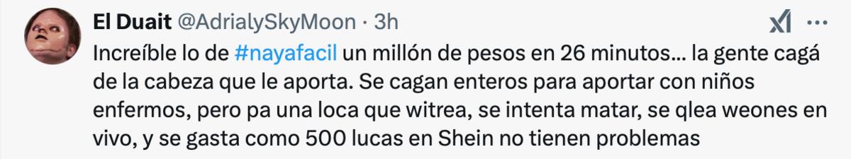 La infuencer se llenó de críticas.