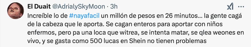 La infuencer se llenó de críticas.