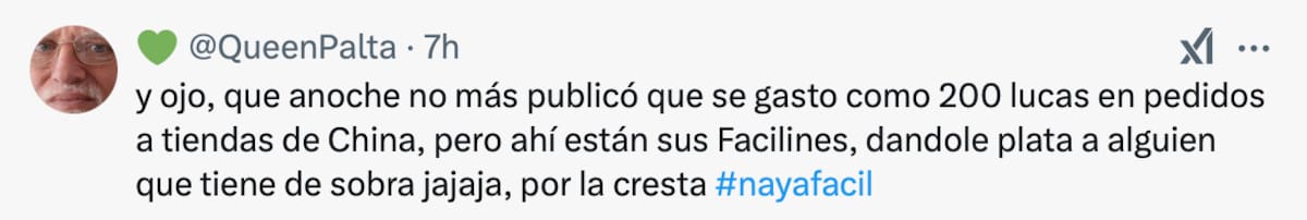 La infuencer se llenó de críticas.