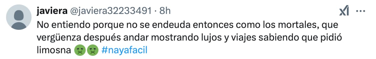 La infuencer se llenó de críticas.