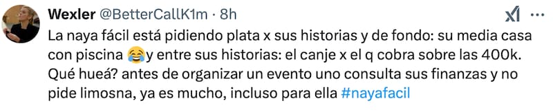 La infuencer se llenó de críticas.