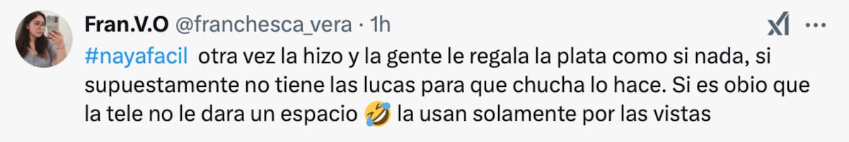 La infuencer se llenó de críticas.