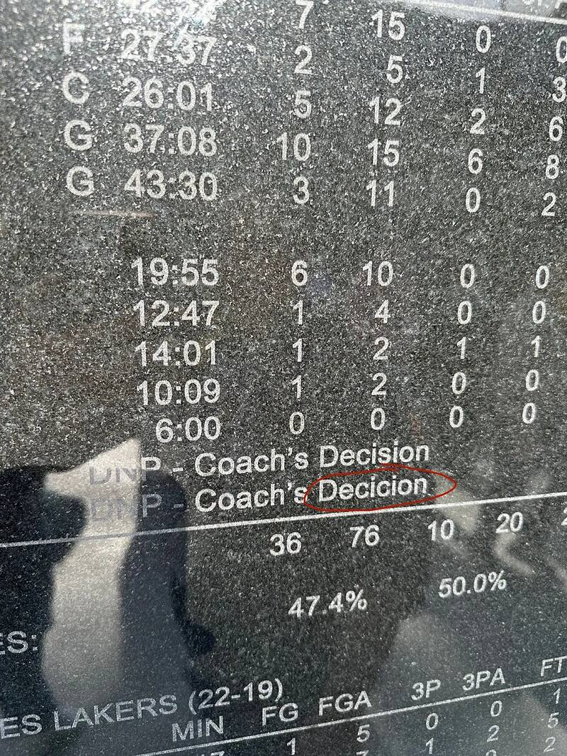Errores en la estatua de Kobe Bryant.