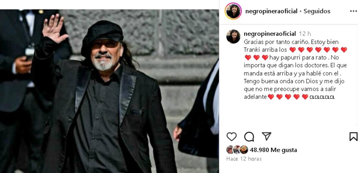 El artista agradeció el apoyo. Créditos: Instagram