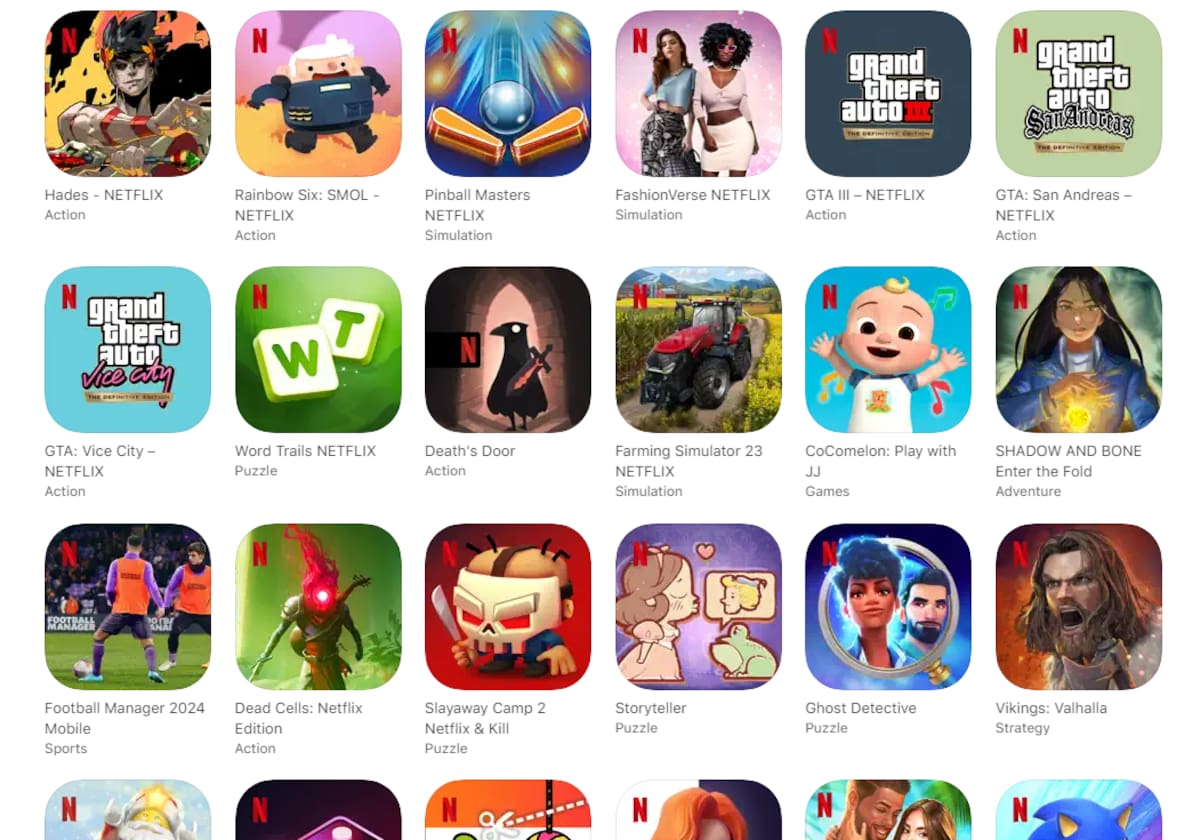 Estos son algunos de los juegos disponibles para jugar.