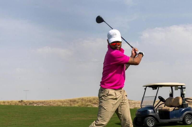 Así fue la primera clase de golf del superastro brasileño. Foto: RRSS de Neymar.