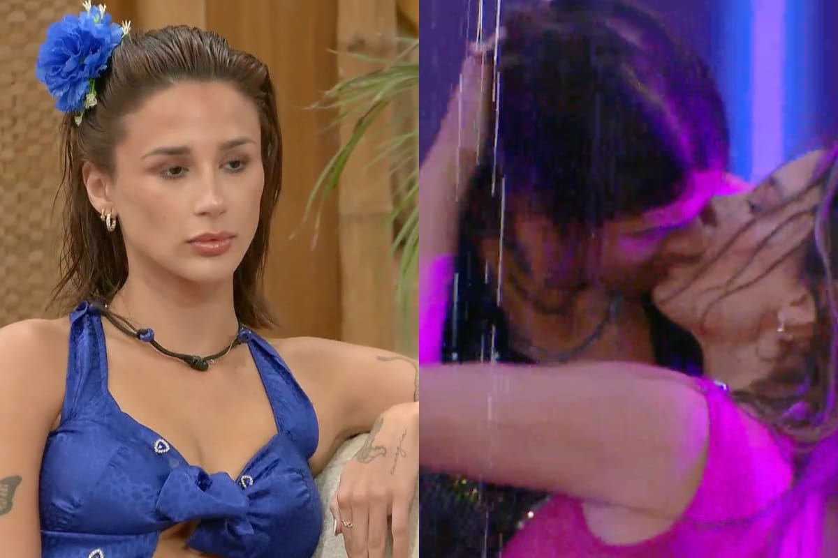 El beso de la pareja que descolocó a Guarén.