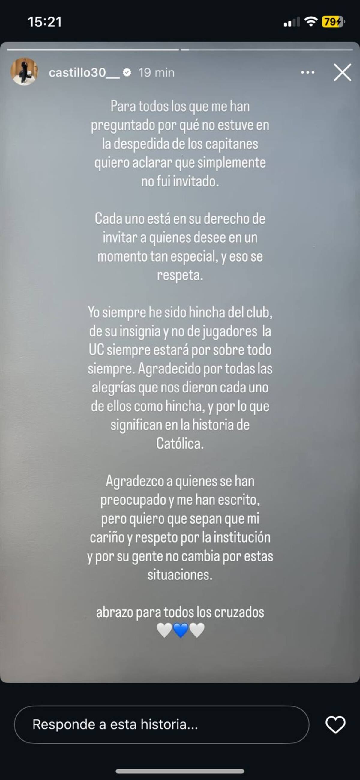 El delantero rompió el silencio.