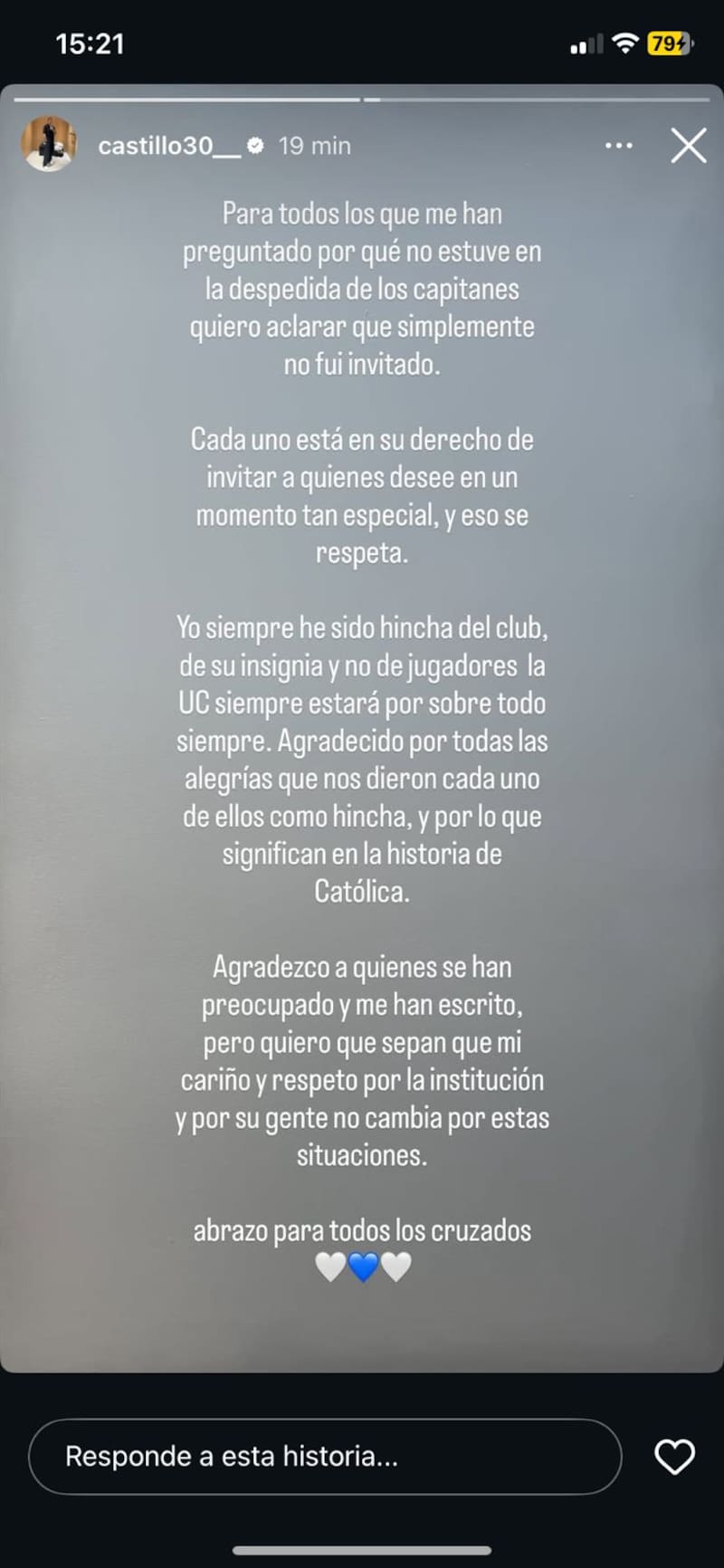 El delantero rompió el silencio.