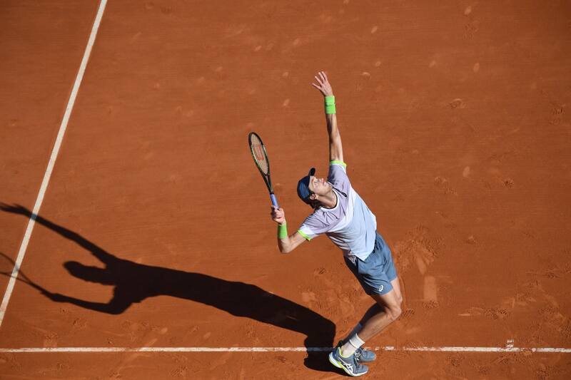 jugando en el Masters 1000 de Montecarlo. (Foto: Prensa Nicolás Jarry)