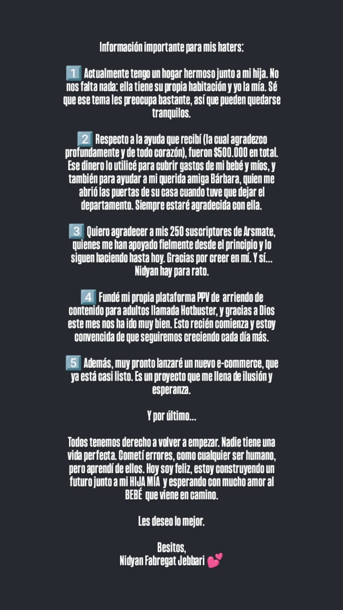 Realiza comunicado en redes. Foto: Instagram.