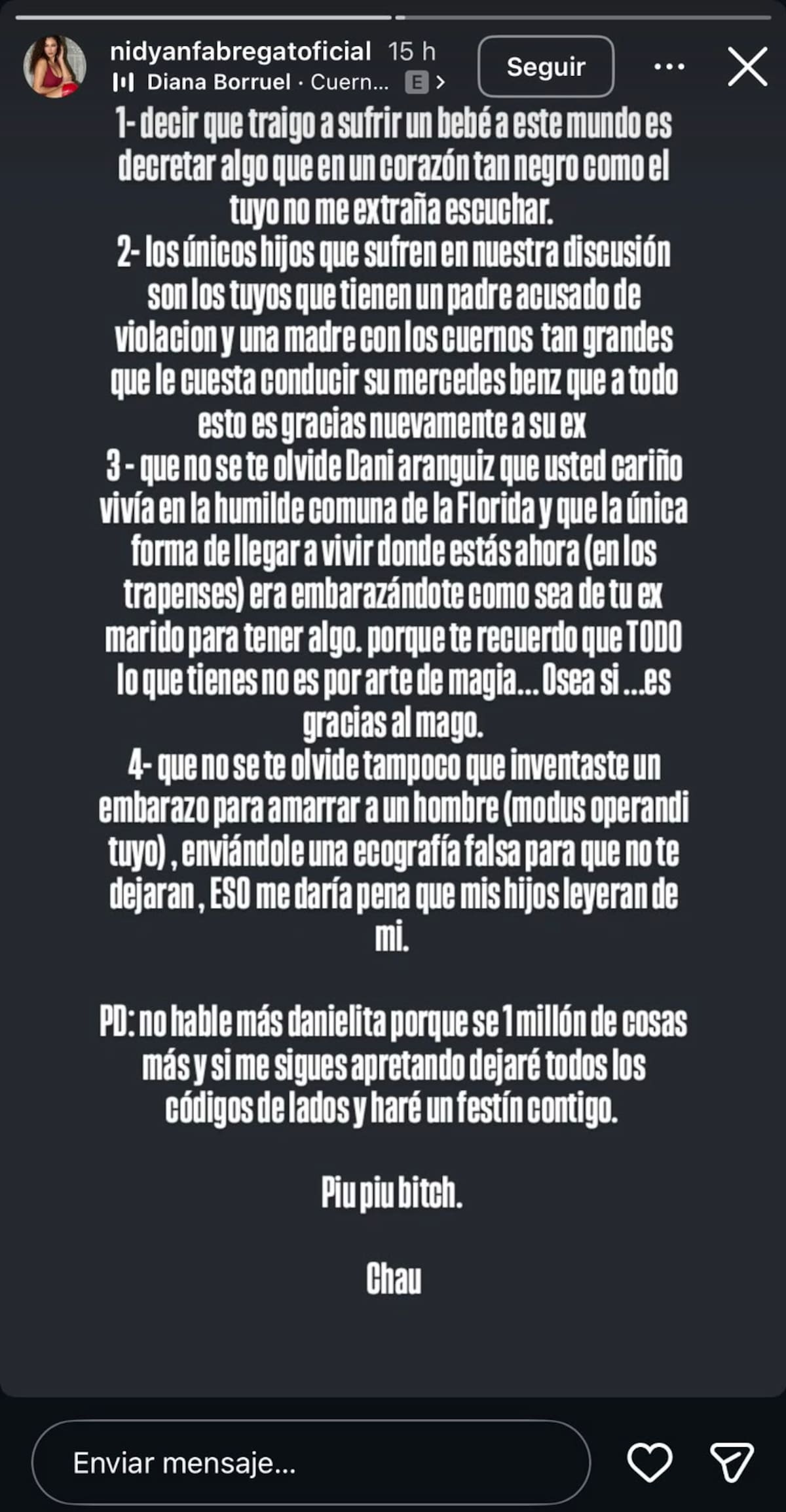 A través de su cuenta de Instagram.
Foto: Instagram