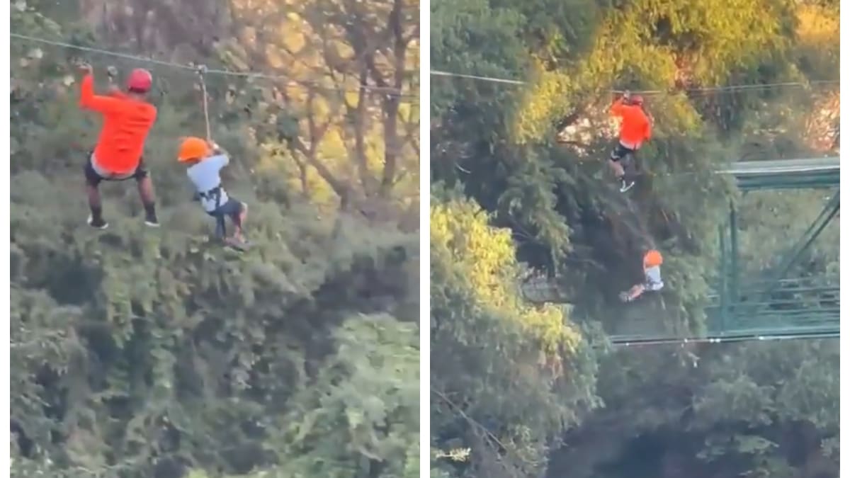 Video | Niño cae de una tirolesa a casi 12 metros de altura y momentos de tensión entre los presentes
