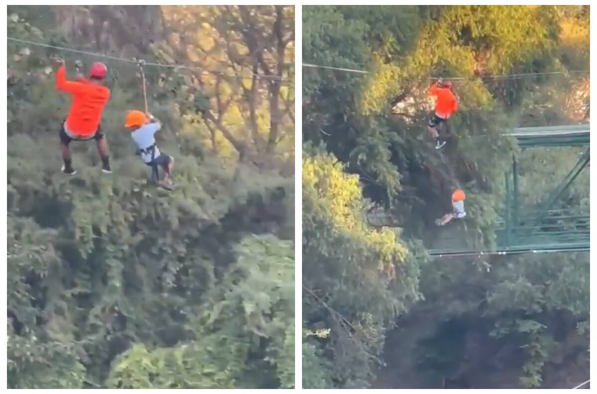 Video | Niño cae de una tirolesa a casi 12 metros de altura y momentos de tensión entre los presentes