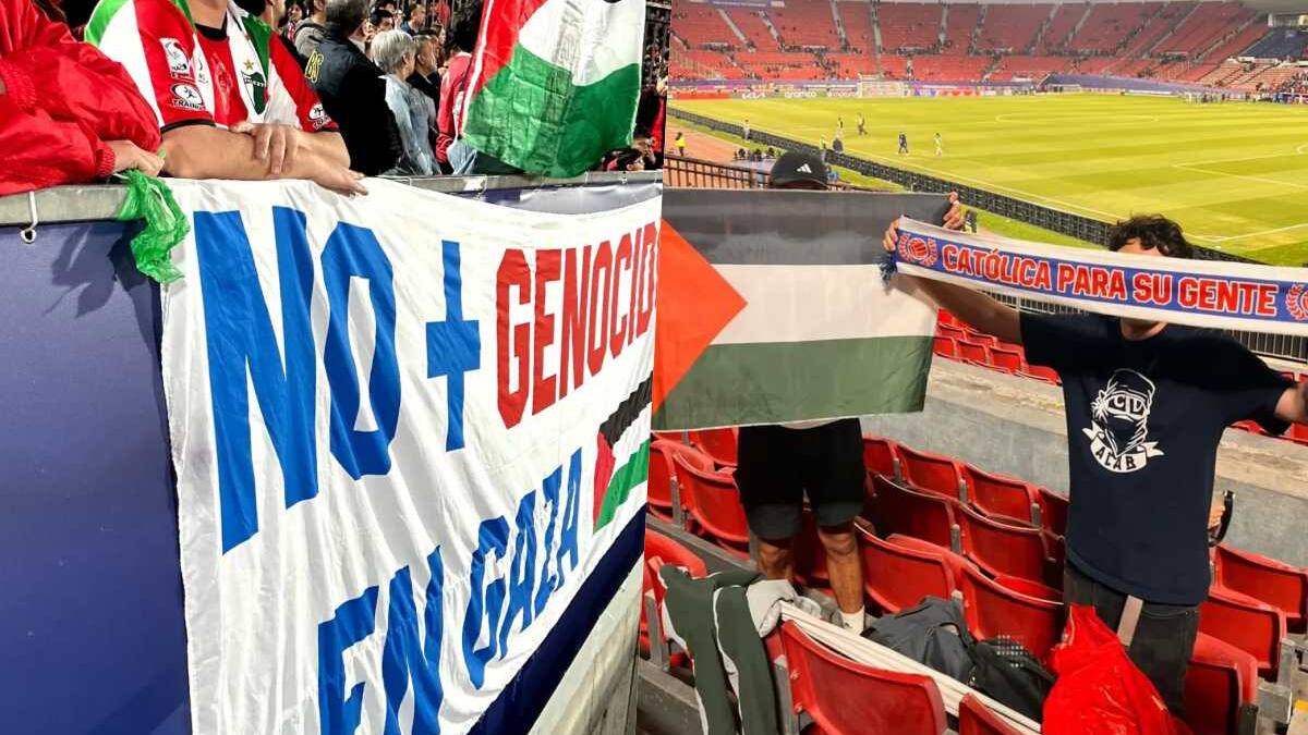 Primer gran escándalo en el Mundial Sub 20: hincha fue expulsado por lienzo a favor de Palestina