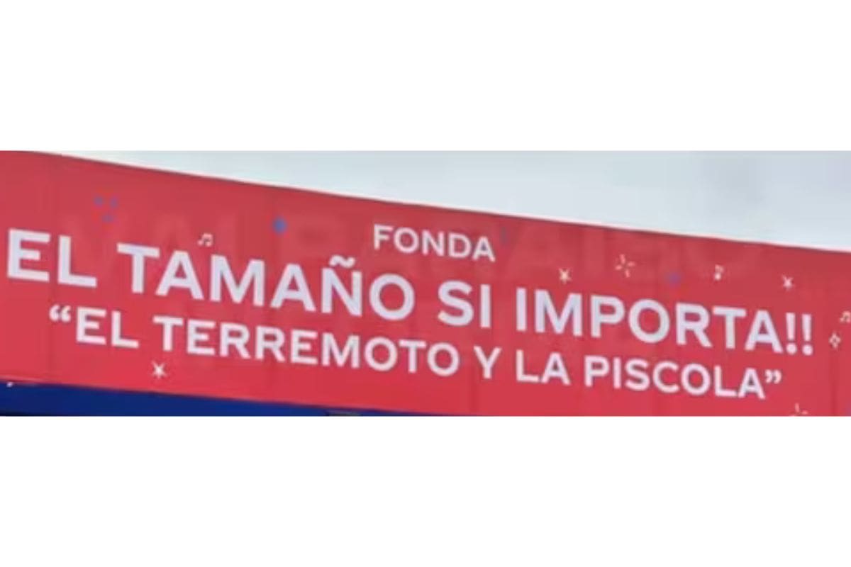 Fonda el tamaño si importa "El terremoto y la piscola".
Créditos: X.