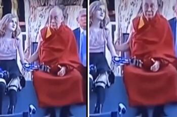 Difunden otro video del Dalai Lama tocando de manera extraña a una menor
