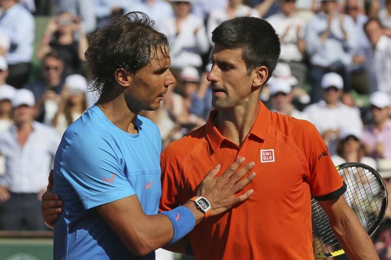 Novak Djokovic y Rafael Nadal aparecen bajo Roger Federer en la lista de ESPN.