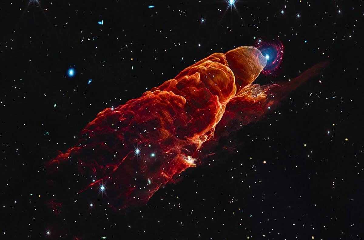 Astrónomos descifran enigmático “tornado cósmico”: su estructura tiene similitudes con el sistema solar