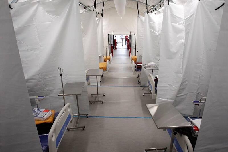Santiago, 24 de Mayo 2020
Realizan visita al nuevo Hospital Modular Sotero del Rio que agregara 100 nuevas camas a la red de salud nacional en medio de la pandemia del coronavirus.
Dragomir Yankovic/Aton Chile