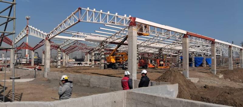 Las obran del nuevo mall en Talca llevan un avance del 60%. Créditos: Diario La Prensa.