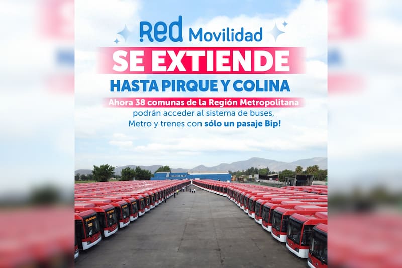 La medida comenzará a operar a contar de este sábado y beneficiará a todos los residentes de Pirque y Colina. Créditos: Ministerio de Transportes.