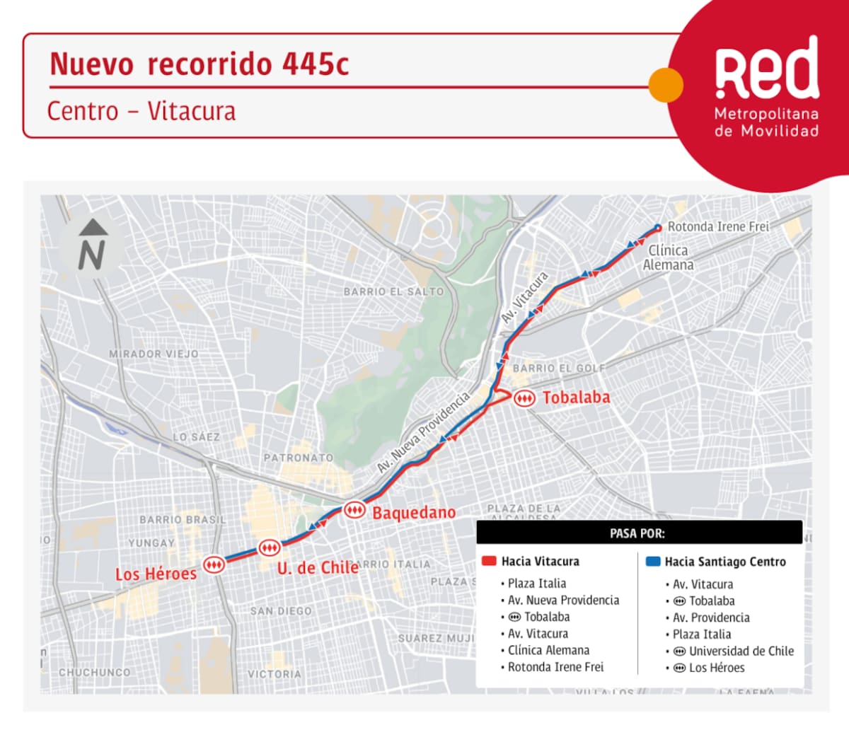Este servicio conectará las comunas de Santiago con Vitacura. Foto: DTPM.