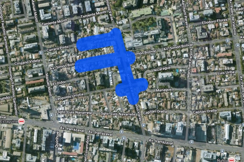 Sector afectado por el corte de luz.