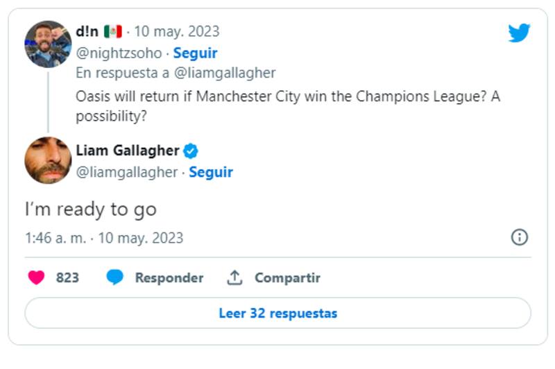 Liam Gallagher es bien chupete de fierro, pero un título en la Champions League podría reunir finalmente a la banda Oasis