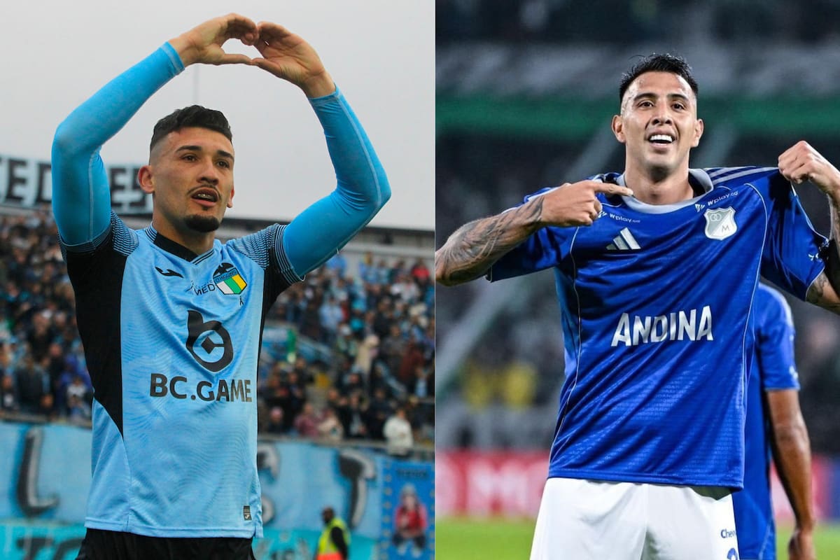 Arnaldo Castillo, el goleador del Capo de Provincias y Rodrigo "Tucu" Contreras, el estandarte ofensivo de los colombianos.