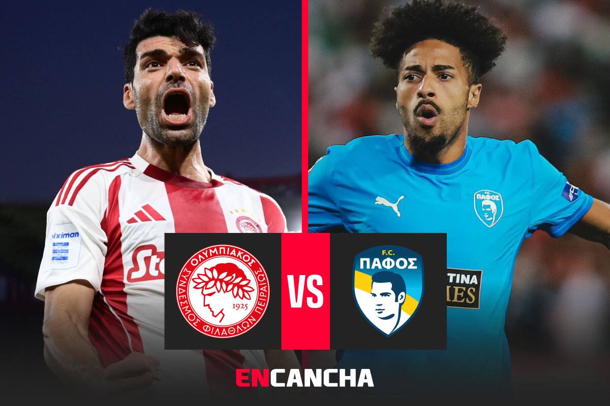 por la fecha 1 de la Champions League. Foto: Prensa Olympiacos y Pafos.
