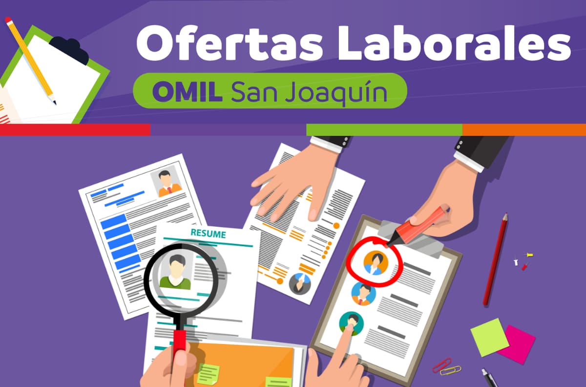 Municipalidad de San Joaquín publicó nuevas ofertas laborales con sueldos de hasta $800.000