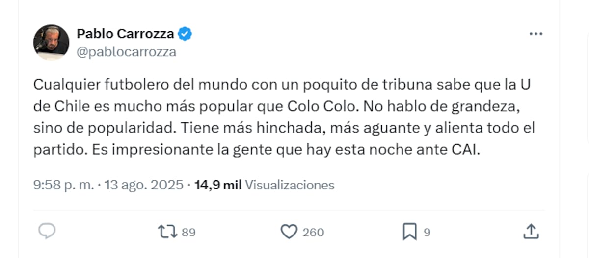 La opinión del periodista argentino.