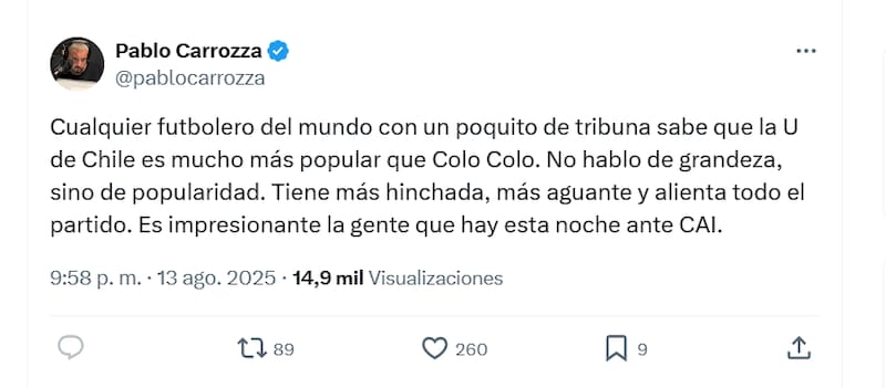 La opinión del periodista argentino.
