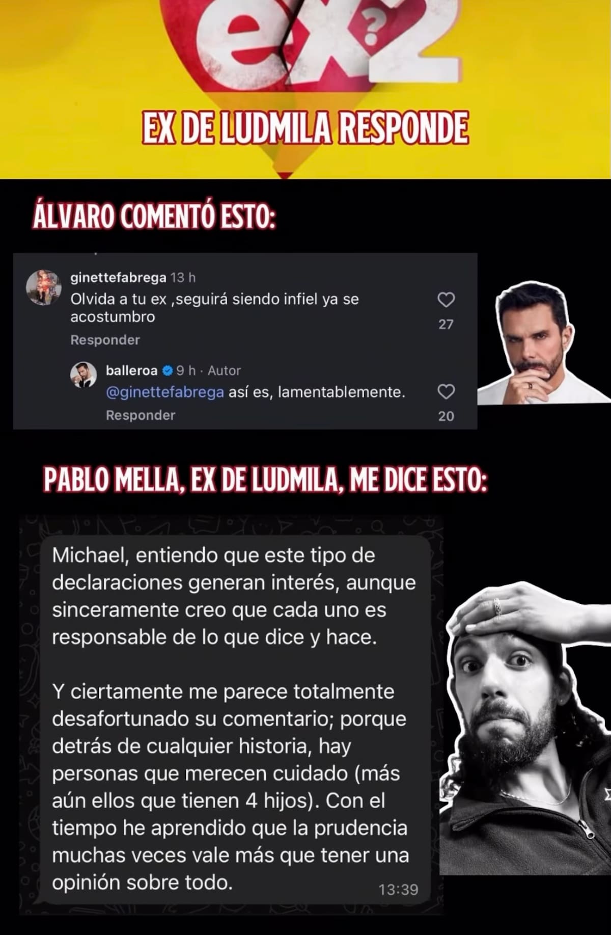Expareja de Ludmila Ksenofontova se lanzó contra Álvaro Ballero.