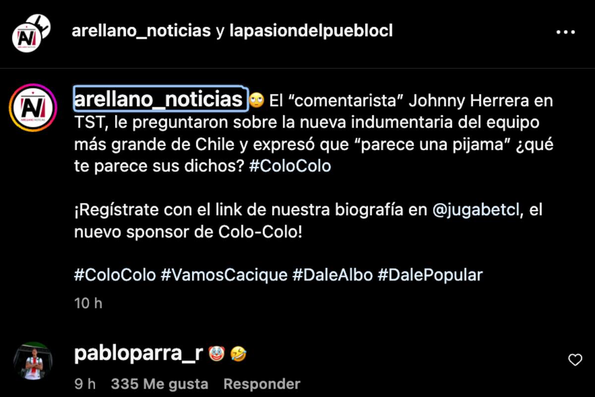Al exvolante de Colo Colo y la U no le gustó un comentario de Johnny Herrera.