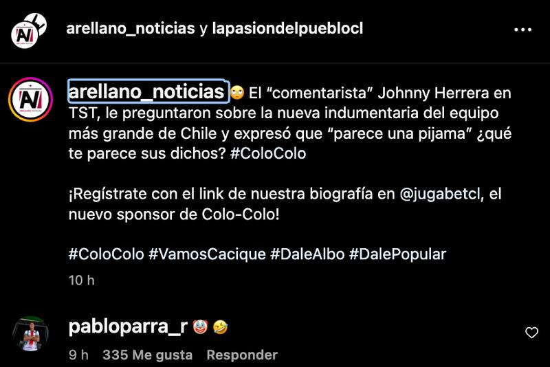 Al exvolante de Colo Colo y la U no le gustó un comentario de Johnny Herrera.
