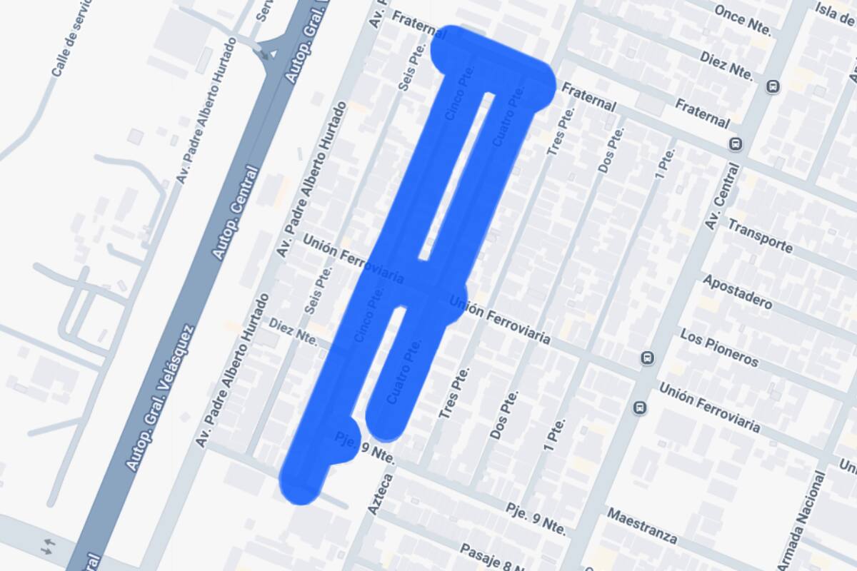 Sector afectado por el corte de luz.