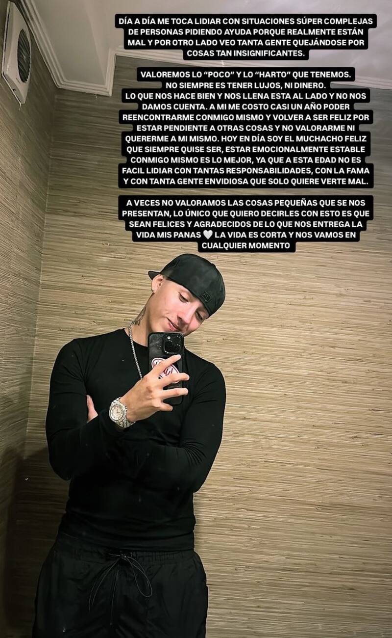 La reflexión de Pailita. Créditos: Instagram
