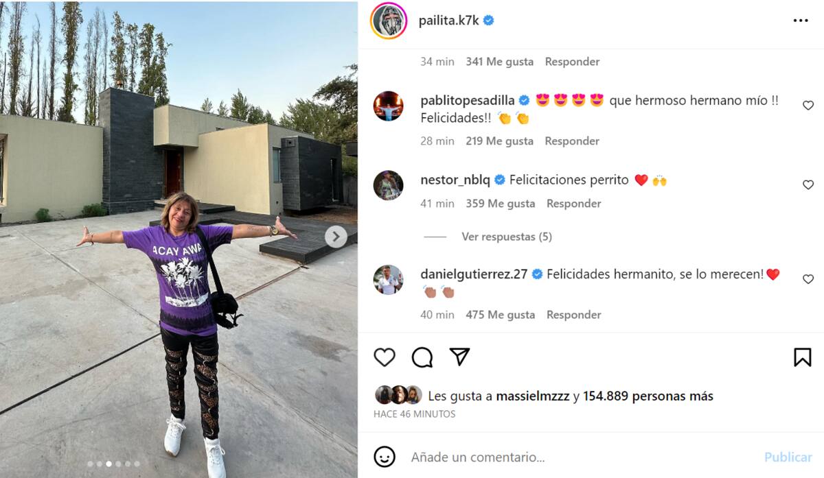 Publicación de Instagram de Pailita