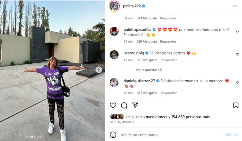 Publicación de Instagram de Pailita