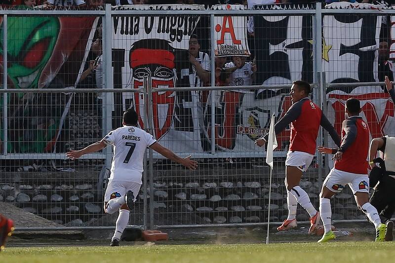 Futbol, Palestino vs Colo Colo.
Quinta fecha, segunda vuelta Campeonato 2019.
El jugador de Colo Colo Esteban Paredes, celebra su gol contra Palestino durante el partido de primera division realizado en el estadio La Cisterna de Santiago, Chile.
24/08/2019
Marcelo Hernandez/Photosport
Football, Palestino vs Colo Colo.
Fifth date, second round Championship 2019.
Colo Colo's player Esteban Paredes, celebrates his goal against Palestino during the first division football match held at La Cisterna stadium in Santiago, Chile.
24/08/2019
Marcelo Hernandez/Photosport