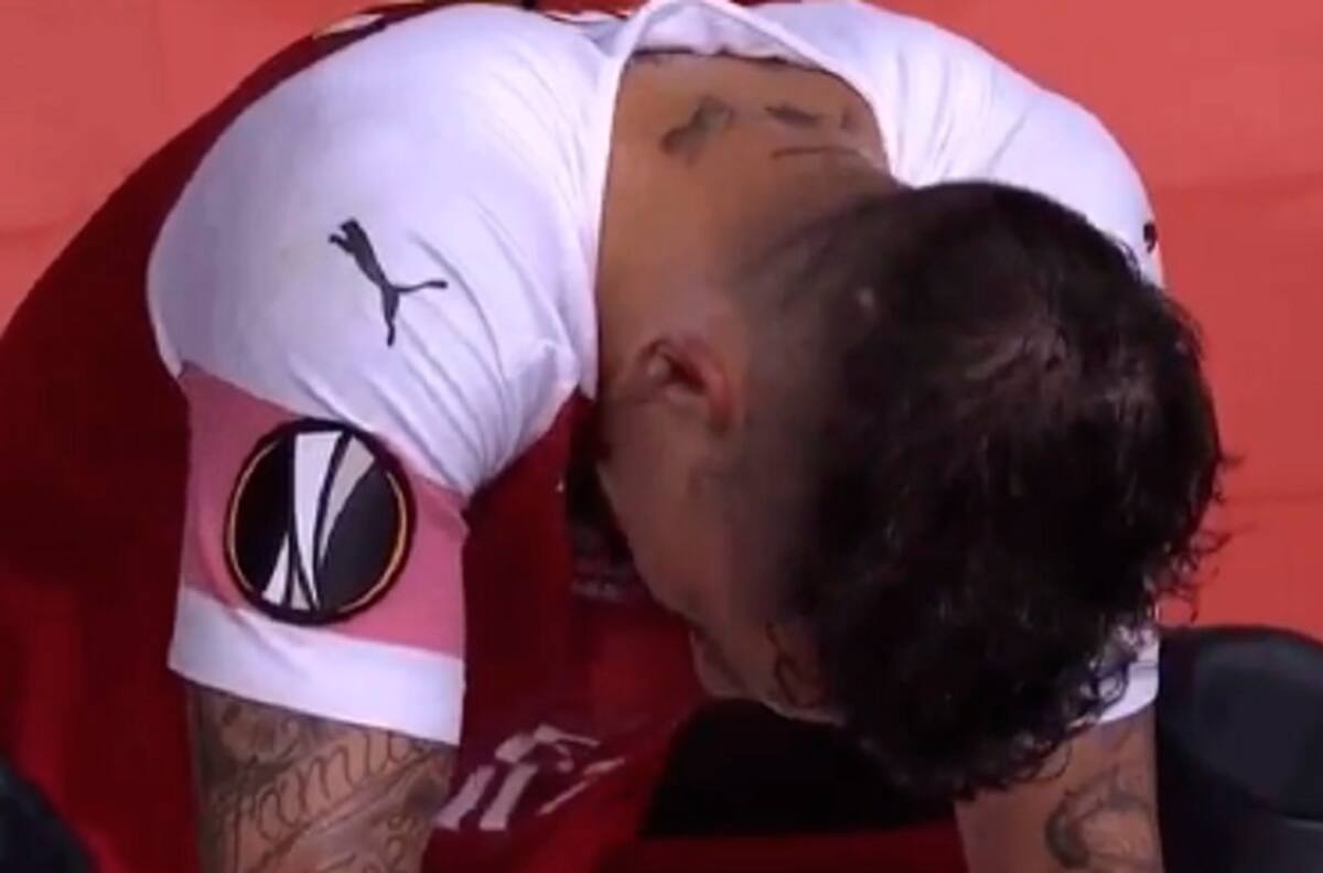 El desconsolado llanto del uruguayo Torreira tras ser sustituido en la final de la Europa League